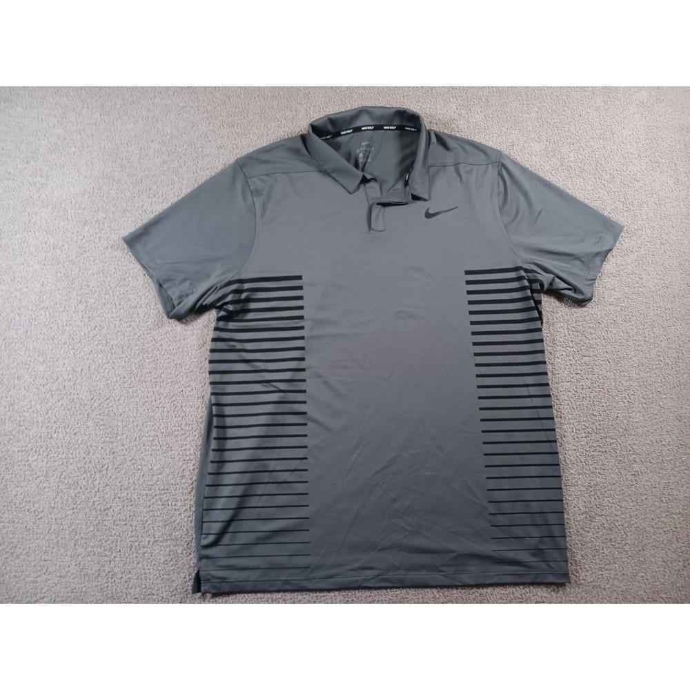 Nike Golf Dri-FIT Polo Shirt Men's XL Gray Performance Athletic‎ Golf Swoosh